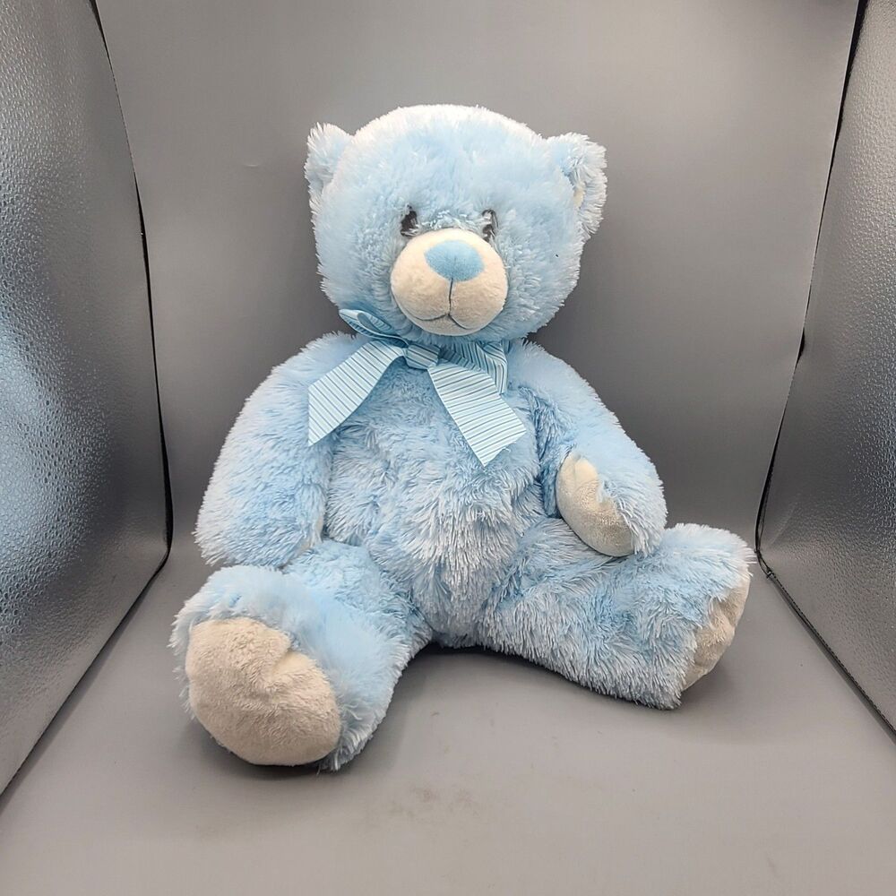 TY Pluffies 18” Blue My First Teddy Bear Baby Plush Stuffed Animal 2012